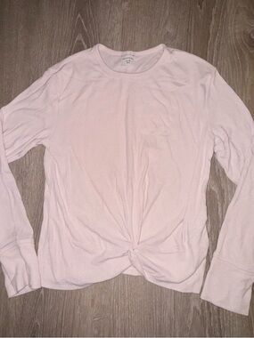 Abercrombie kids Pale Pink Front Twist Waffle Long Sleeve Tee